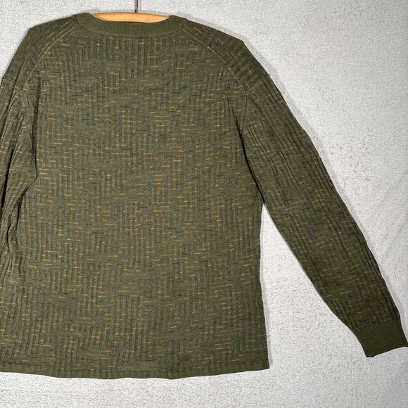 Jhane Barnes Sweater Mens Size M Olive Green Silk Blend 3D Knit Normcore Grandpa - Picture 15 of 16